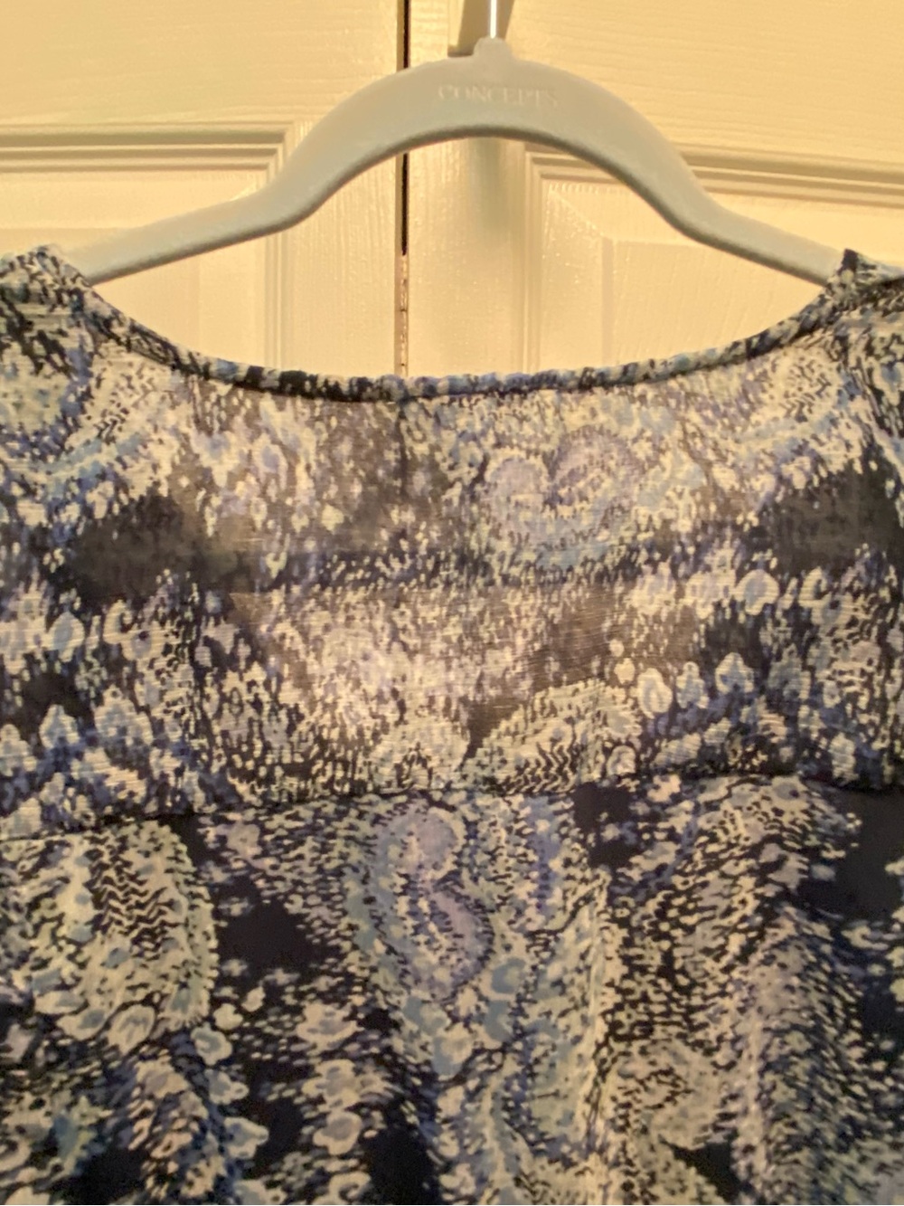Joie Blue & White Flowy Boho-Chic/Peasant Style/Paisley Pattern Maxi Dress XXL - Picture 5 of 16